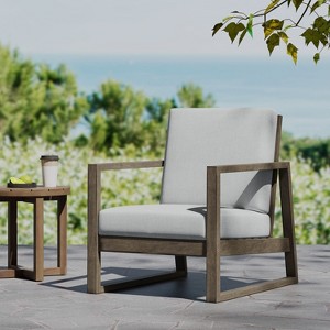 Christopher Knight Home Silla Outdoor Acacia Wood Club Chair with Water Resistant Cushions - 1 of 4