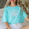 Simply Sage Market Women's Embroidered Hawaii Flower Short Sleeve Garment Dyed Tee - 3 of 3