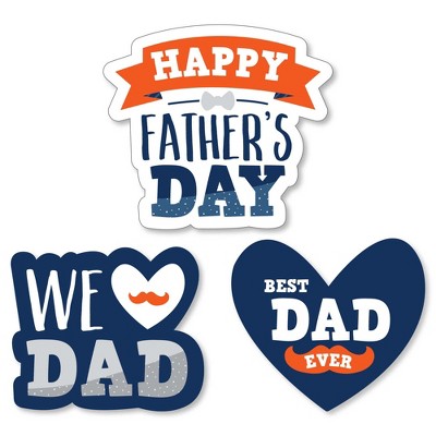 Big Dot of Happiness Happy Father's Day - DIY Shaped We Love Dad Party Cut-Outs - 24 Count