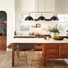 Rennnsan Elvine 38"W 3-Light Linear Modern Dimmable Kitchen Island Pendant in Black - 2 of 4