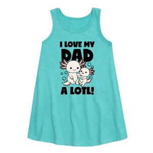 Girls' - Instant Message - I Love My Dad A Lotl Graphic Sleeveless Aline Dress - 1 of 4