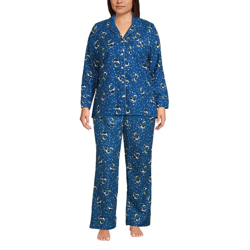 Lands' End Women's Print Flannel Pajama Pants, 4 of 6