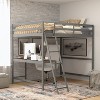 Flash Furniture Riley Loft Bed Frame with Desk, Wooden Bed Frame with Protective Guard Rails & Ladder for Kids and Teens - 2 of 4