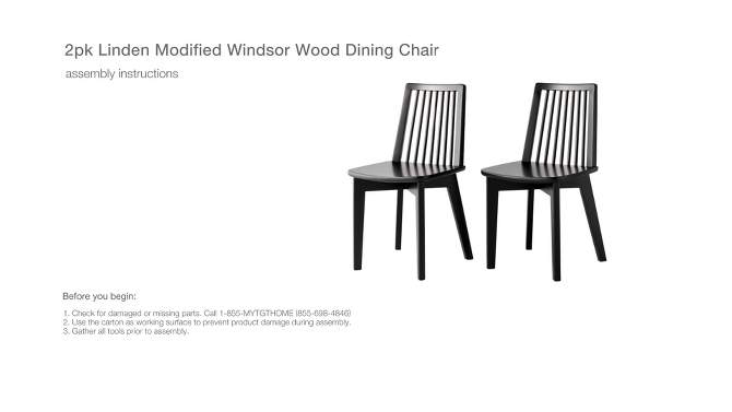 2pk Linden Modified Windsor Wood Dining Chair - Threshold™ designed with Studio McGee, 2 of 14, play video