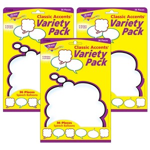 TREND Speech Balloons Classic Accents® Variety Pack, 36 Per Pack, 3 Packs - 1 of 4