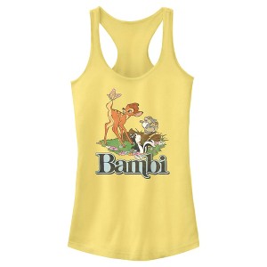 Juniors Womens Bambi Distressed Classic Scene Racerback Tank Top - 1 of 4