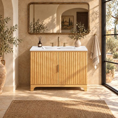 Homlux 30 Inch Resin Bathroom Sink Modern Rectangular Vanity Sink with ...
