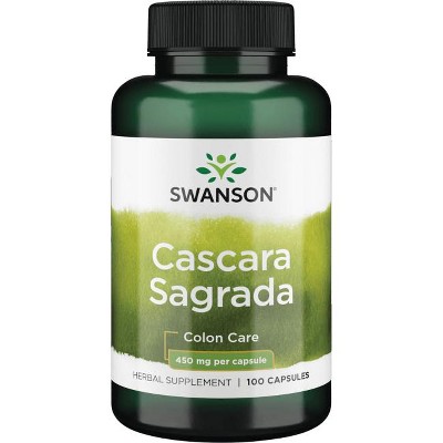 Swanson Herbal Supplements Cascara Sagrada 450 mg Capsule 100ct.