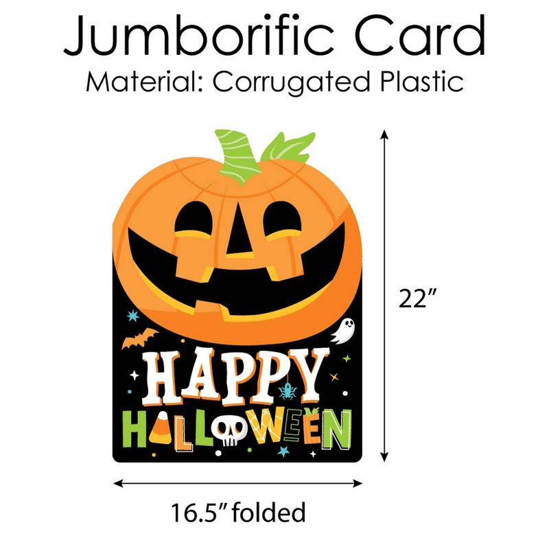 Big Dot of Happiness Jack-O'-Lantern Halloween - Kids Halloween Party Giant Greeting Card - Big Shaped Jumborific Card, 4 of 7