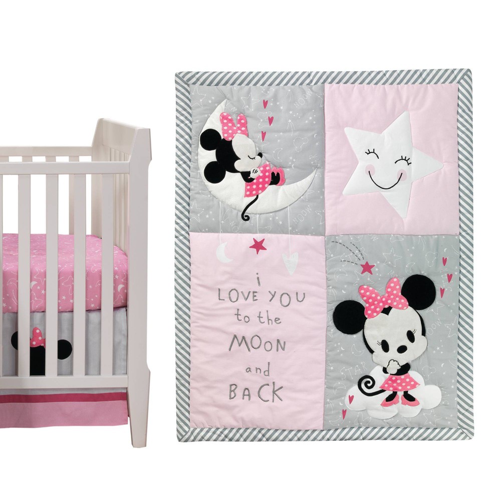 Photos - Duvet Lambs & Ivy Disney Baby Nursery Crib Bedding Set - Minnie Mouse 4pc