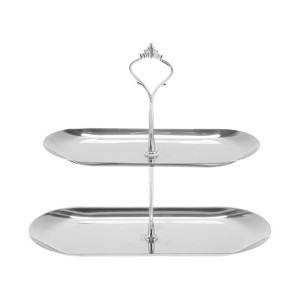 Unique Bargains 2 Tier Dessert Cupcake Stand Crown-Design with Tiered Serving Tray for Donuts Fruit - 1 of 4