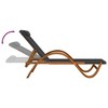 vidaXL Sun Lounger with Pillow Gray Textilene and Solid Wood Poplar - 3 of 4