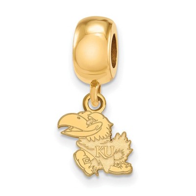 Black Bow Jewelry 14k Yellow Gold Plated Sterling Silver Kansas Jayhawks NCAA Bead Charm