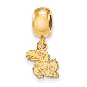 Black Bow Jewelry 14k Yellow Gold Plated Sterling Silver Kansas Jayhawks NCAA Bead Charm - 1 of 3