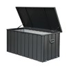 CLIHOME 120 Gallon Outdoor Portable Storage Deck Box,Large Patio Waterproof Lockable Storage Box with Side Handle and Mobile Roller - 2 of 4