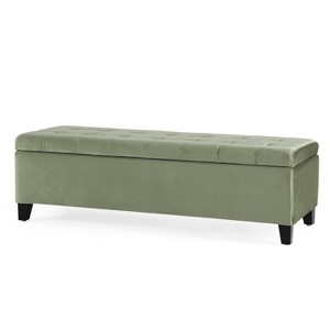 NicBex Modern 50" Storage Bench Velvet Accent Stool with Button Tufted for Entryway and Living Room - 1 of 4