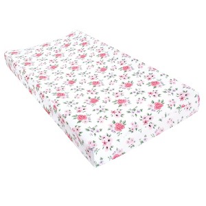 Hudson Baby Infant Girl Changing Pad Cover, Vintage Floral, One Size - 1 of 2