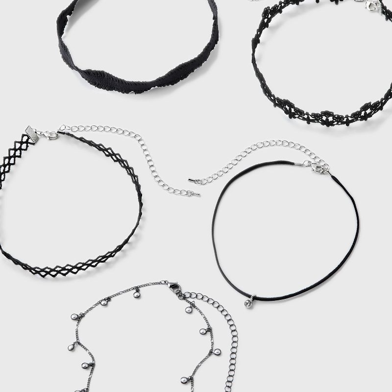 Lace Chain &#38; Bead Choker Set 5pc - Wild Fable&#8482; Black, 3 of 9