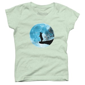 Girl's Design By Humans Moon Bunny By Maryedenoa T-Shirt - 1 of 3