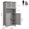 50.4" Tall Bathroom Cabinet, Farmhouse Bathroom Linen Cabinet with Adjustable Shelves, Freestanding Kitchen Pantry Cabinets for Living Room - 3 of 4