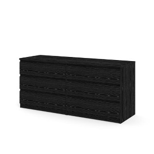 Tvilum,Scottsdale 6 Drawer Double Dresser, Black Wood Grain - 1 of 4