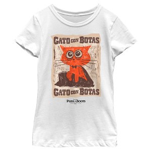 Girl's Puss in Boots: The Last Wish Gato Con Botas Poster T-Shirt - 1 of 4