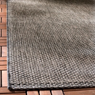 Black and Beige Synthetic Flat Woven Reversible Area Rug, 8' x 11'