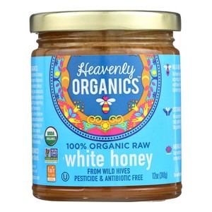 Heavenly Organics Organic Honey - White Raw - Case of 6 - 12 oz - 1 of 3