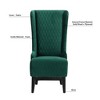 Grungis High-Back Velvet Accent Chair, Comfy Armless Chair with Soft Padded & Wooden Legs,23.03" W Accent Chair for Bedroom,Reading Room,Office - 4 of 4