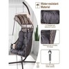 78"Swing Egg Chair with Stand Indoor Outdoor, UV Resistant Cushion Hanging Chair with Cup Holder - 4 of 4