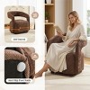 Chenille Swivel Barrel Accent Chair with Curved Backrest, Wide Seat Upholstered Lounge Armchair for Living Room Bedroom-3irtyhousy - 2 of 4