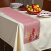 Unique Bargains Christmas Table Runner Pink Gold Tone White 72"x13" 1 Pc - 2 of 4