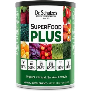 Dr. Schulze’s SuperFood Plus - Daily Nutrition - Gluten-Free, Non-GMO, Vegan - 14 oz Powder - 1 of 4