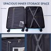 FURNIinspire Bag and Luggage Sets Hard Shell Suitcase Set 3 Piece Lightweight Travel Luggage with Wheels Side Hook, Blue, 18.7"*18.7"*30.51" - 2 of 4