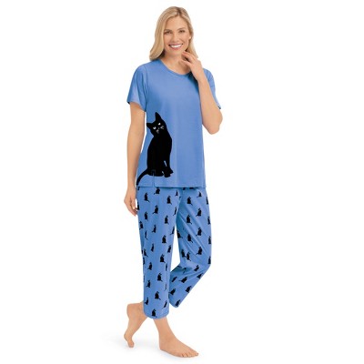 Collections Etc Peeking Kitten Capri Pj Set