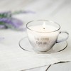 Pavilion Gift Company - Stay Strong - 6 oz - 100% Soy Wax Teacup Candle with Saucer Scent: Fresh Cotton - Flame Candles - 2 of 4