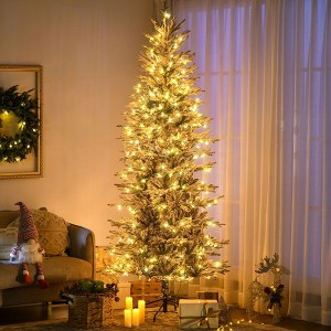 NicBex 7.5ft Prelit Snow Flocked Artificial Christmas Tree with 850 Branch Tips, 350 LED Lights and Metal Stand for Indoor - 1 of 4