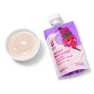 Mixed Berry Flavored with Other Natural Flavors Lowfat Kids' Yogurt Pouches - 3.5oz/4ct - Good & Gather™