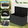 Decksplore 100 Gallon Storage Box, Large Outdoor Deck Box for Patio Furniture Cushions, Garden Tools, Black - 3 of 4