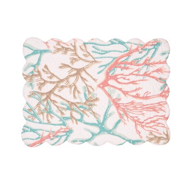 Seafoam Coral Cotton Rectangular Placemats Set of 6