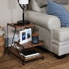 Sunnydaze 3-Tiered Steel Wire Indoor Accent Table with Faux Woodgrain Tabletops - 21” H - Brown - 4 of 4