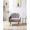 Modern Accent Chair with Arms and Gold Metal Legs for Living Room Bedroom Office - 2 of 4