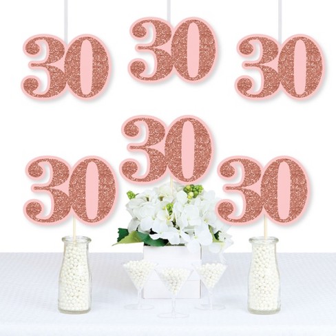 Big Dot Of Happiness 30th Pink Rose Gold Birthday - Decorations ...
