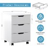 QingMoon 3 Drawer Vertical File Cabinet, with Casters, Wood Mobile File Cabinets, for Home Office, Easy Installation - 3 of 4