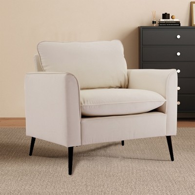 CAVINAS Cat Paw Leather Upholstered Single Armchair Sofa Modern Design Accent Sofa for Living Room