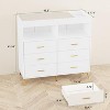 Baby Changing Table Dresser with 6 Drawers, Dresser for Bedroom with LED Lights and Power Outlet, Baby Dresser with Changing Table Top - 2 of 4