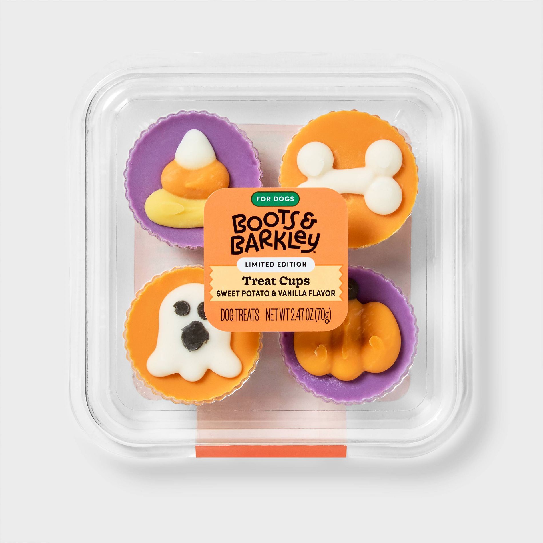 Dog Treat Cups Vanilla and Sweet Potato Flavor Pet Treats - Boots & Barkley™ 0.19oz/4ct