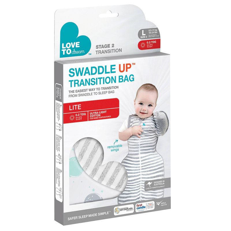 Love To Dream Swaddle UP Transition Bag Lite Swaddle Wrap - White - L, 4 of 5