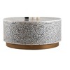 NicBex Luxe Cylinder Wooden Coffee Table Decor with Gold Base,Small Center Table for Living Room,Captivating Floral Patterns - 4 of 4