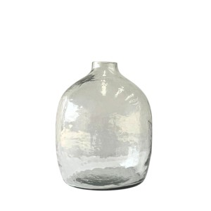 Slickblue Hammered Glass Vase, Handblown Decorative Centerpiece for Floral Arrangements or Display, 3 Color Options - 1 of 4